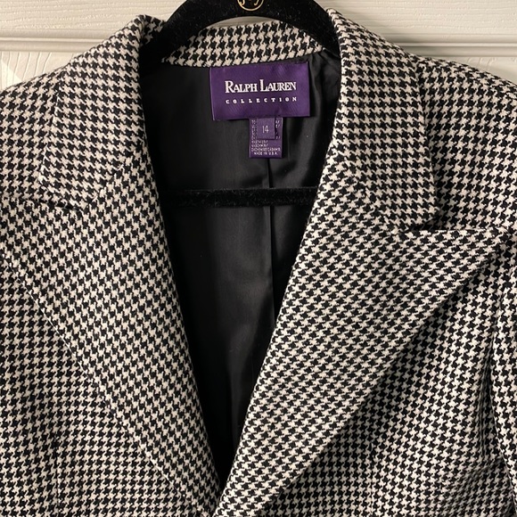 RALPH LAUREN VINTAGE PURPLE LABEL black and white houndstooth blazer🏇 - Picture 5 of 9